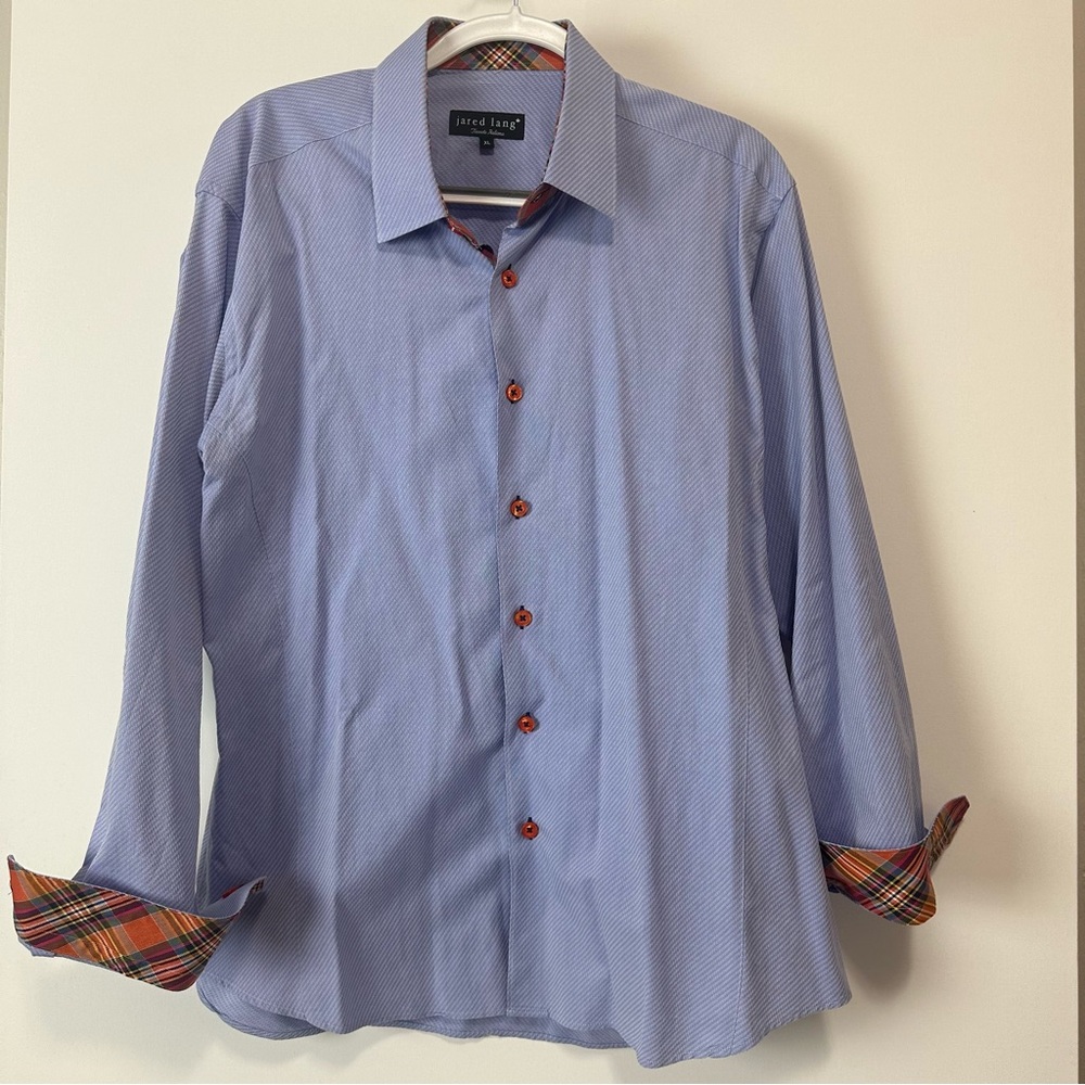 Jared Lang tessuto italiano Dress Shirt Medium Flip Cuff